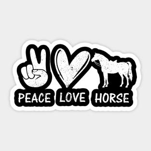 Horse Peace Love Horses Equestrian Horseback Riding Sticker